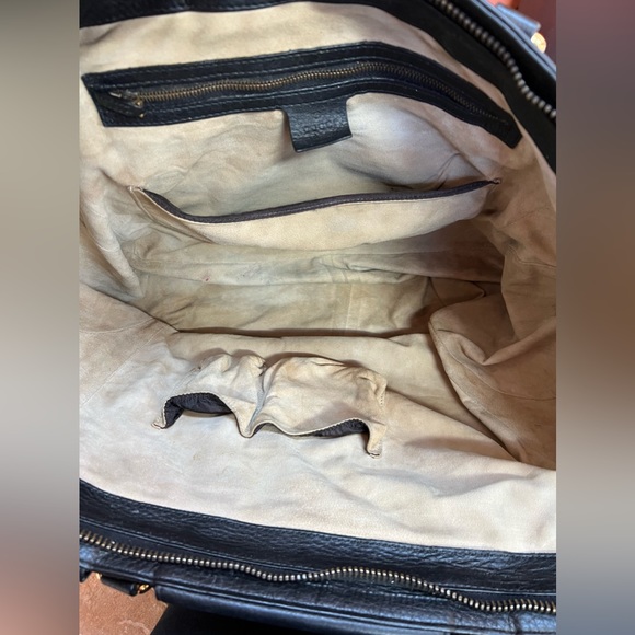 SOLDSOLDSOLDAuthentic Pre owned Gucci 1973 Black Pebbled Leather Top Handle Bag - Picture 13 of 17